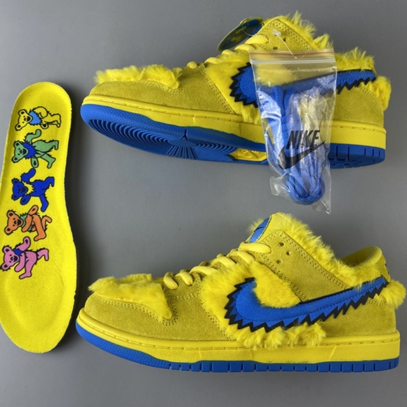 Nike SB Mens Dunk Low Grateful Dead Bears Yellow - Picture 1 of 1